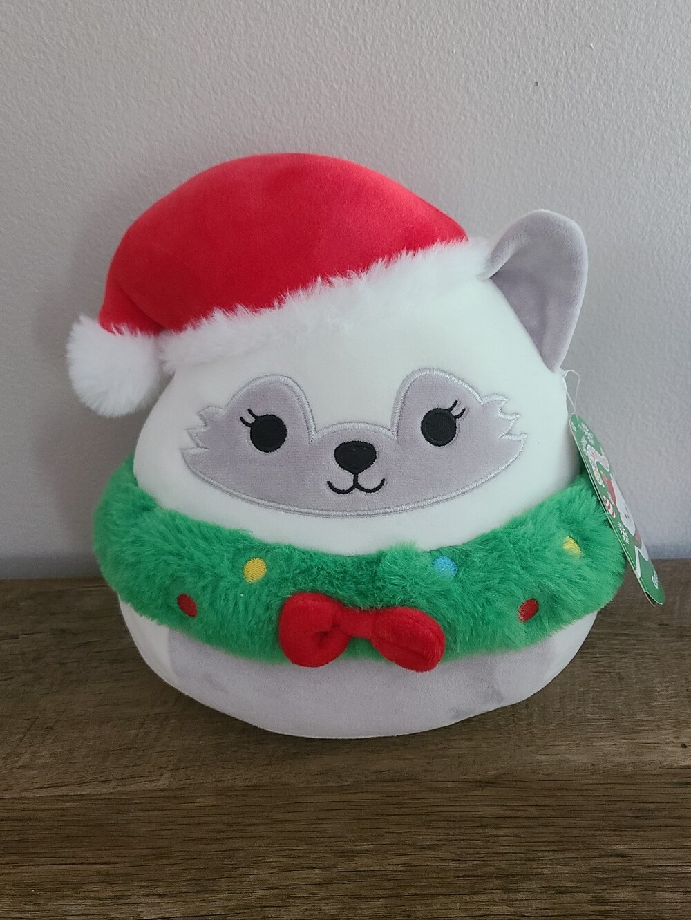 🎄Squishmallows Gracelynn the White Fox ~ Christmas Wreath Squad Plush
